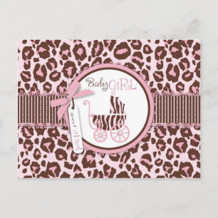 Postal Cheetah Chica Postcard Pink D