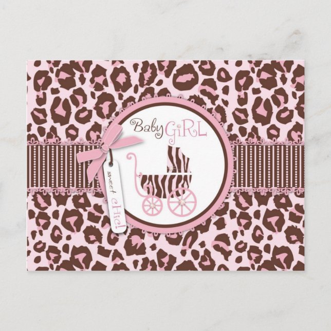 Postal Cheetah Chica Postcard Pink D (Anverso)