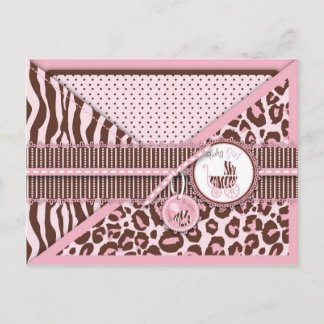 Postal Cheetah Chica Postcard Rosa C