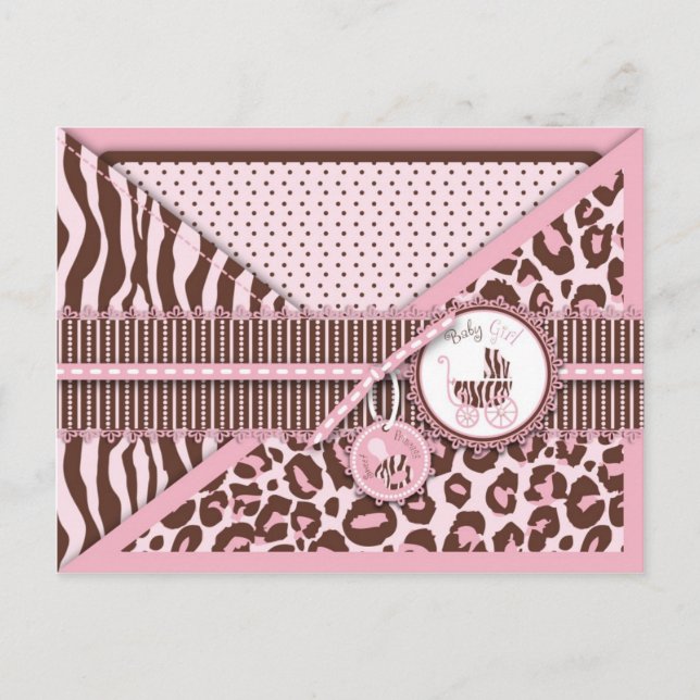 Postal Cheetah Chica Postcard Rosa C (Anverso)