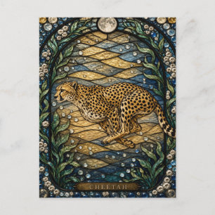 Postal Cheetah Horneado Vidrio Teñido Illumina Liso