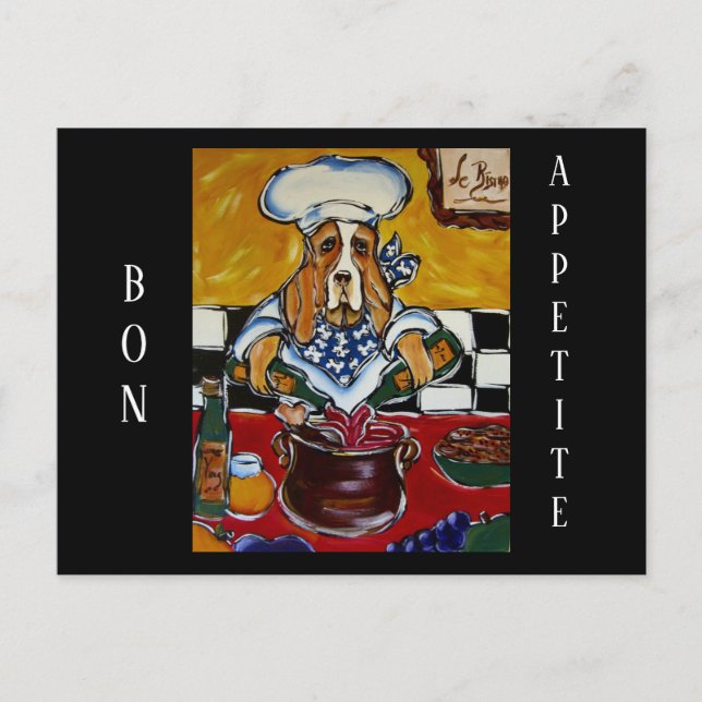 Postal chef Basset Hound (Anverso)