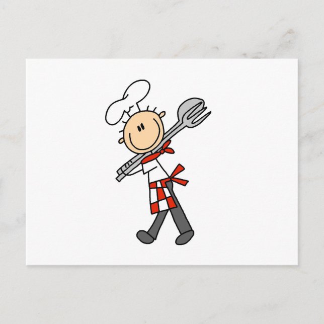 Postal Chef Con Pinzas Para Ensalada (Anverso)