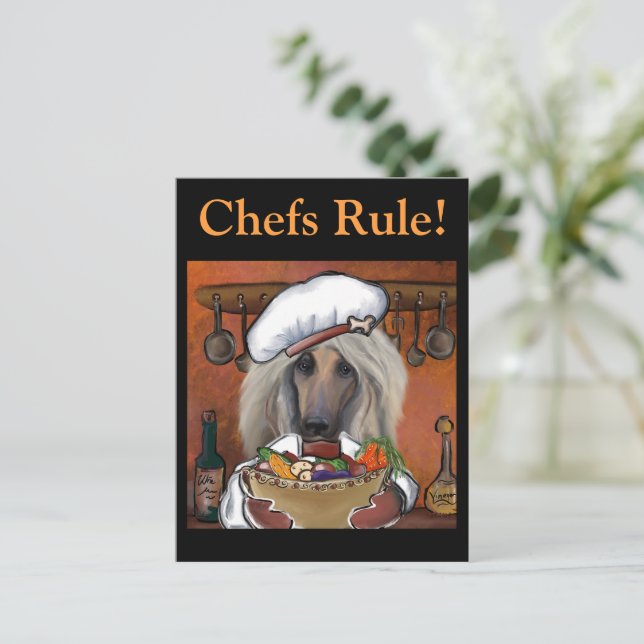 Postal Chef de Hound Afgano (Anverso de pie)