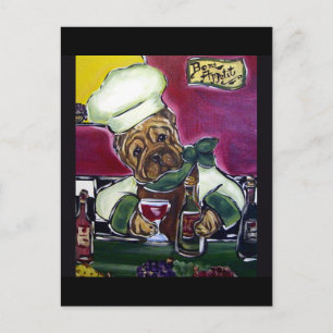 Postal Chef de vino Shar-Pei