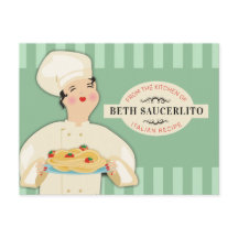 Chef italiano pasta spaghetti carta de recetas