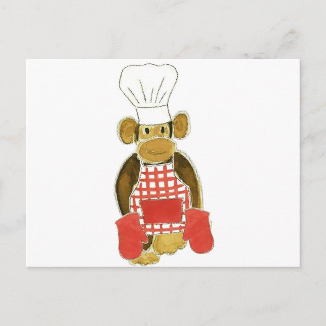 Postal Chef Monkey Red (Anverso)