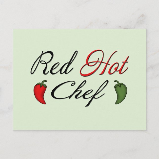 Postal Chef rojo caliente (Anverso)
