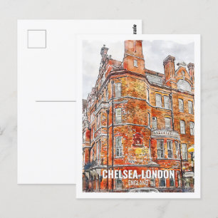 Postal Chelsea London Inglaterra Travel Place Watercolor