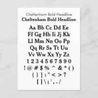 Cheltenham Bold Headline - Zazzle Font Sampler
