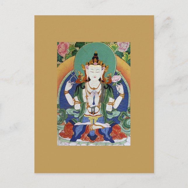 Postal Chenrezig Bodhisattva de la compasión (Anverso)