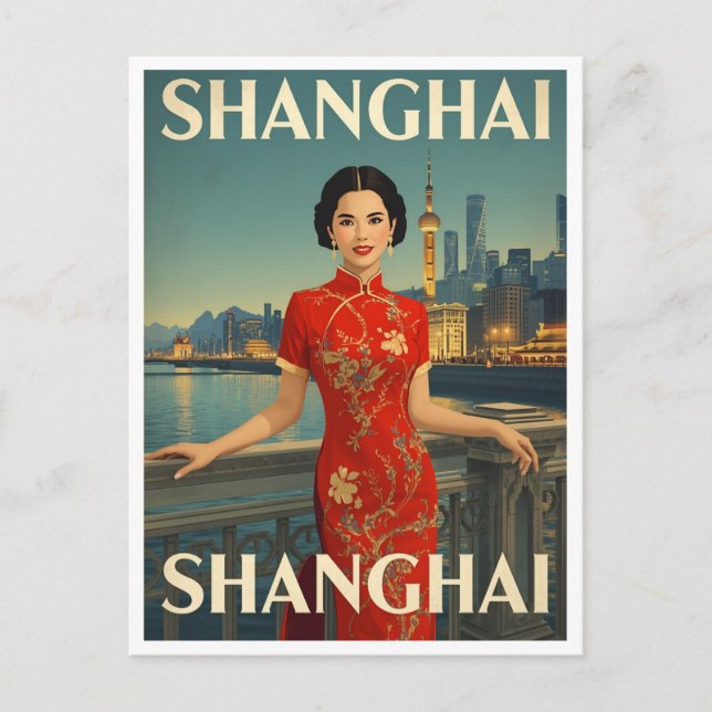 Postal Cheongsam de Shanghái (Anverso)