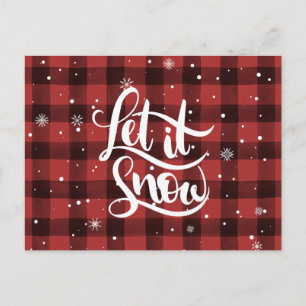 Postal Cheque de búfalo Dejar Que Nieva Postcard