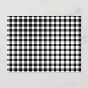 Postal Cheques de Gingham en blanco y negro