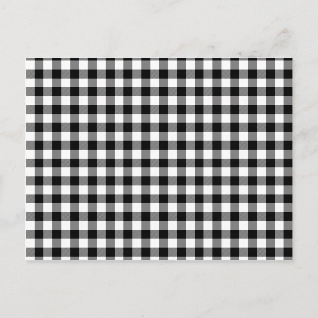 Postal Cheques de Gingham en blanco y negro (Anverso)
