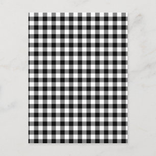 Postal Cheques de Gingham en blanco y negro