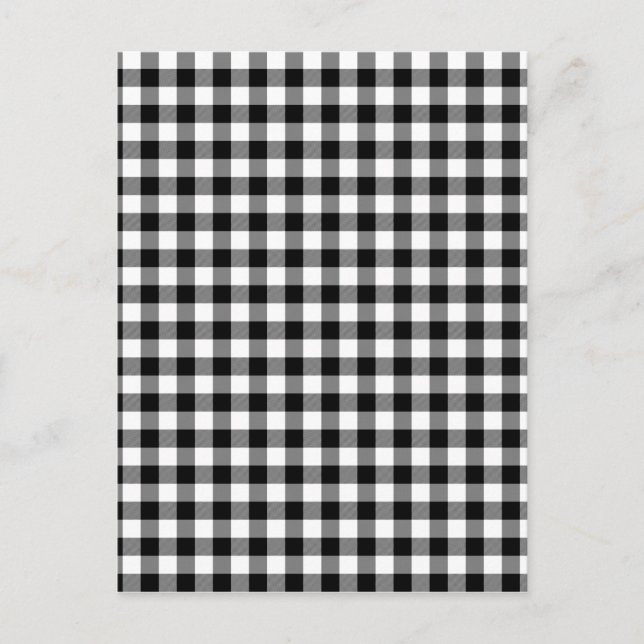 Postal Cheques de Gingham en blanco y negro (Anverso)