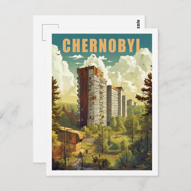 Postal Chernobyl Kiev Ucrania Famoso lugar de viaje vinta (Anverso / Reverso)