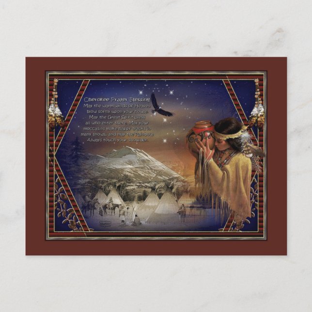 Postal Cherokee Blessing Nativo Estadounidense de Postcar (Anverso)