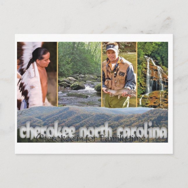 Postal Cherokee NC PostCard (Anverso)