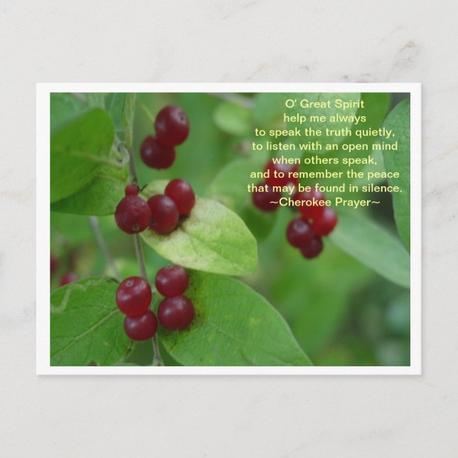 Postal Cherokee Prayer (Anverso)