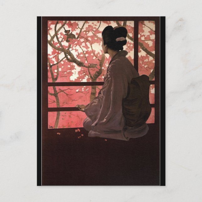 POSTAL CHERRY BLOSSOM GEISHA (Anverso)