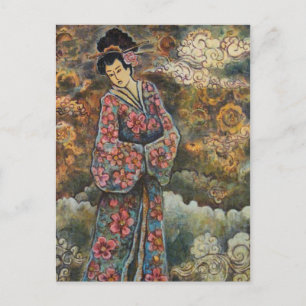 Postal Cherry Blossom Geisha, productos Bellas Artes