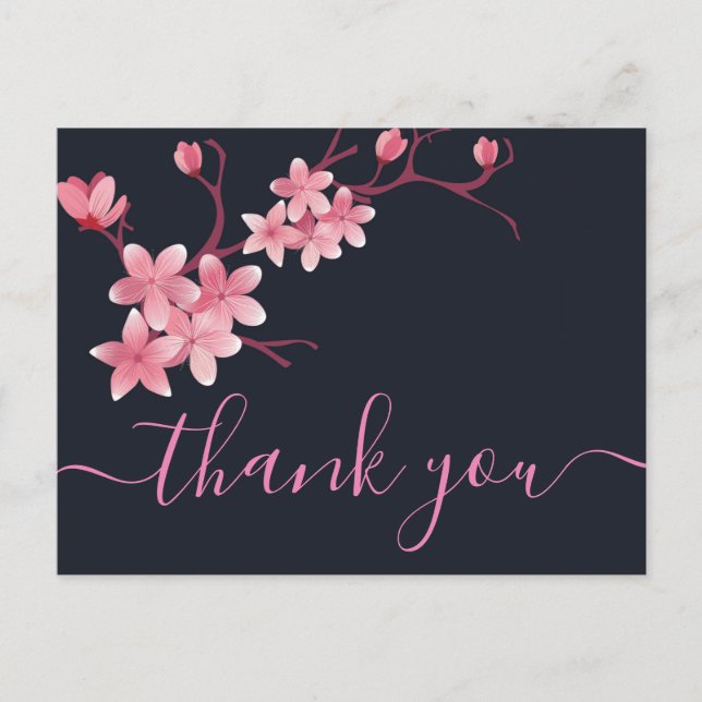 Postal Cherry Blossom Gracias Postcard (Anverso)