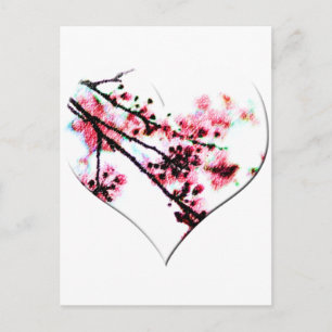 Postal Cherry Blossom Heart