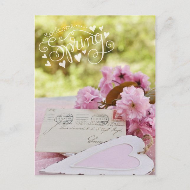 Postal Cherry Blossom Loveletter Spring Textos (Anverso)