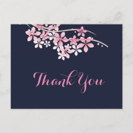 Postal Cherry Blossom Pink Navy gracias