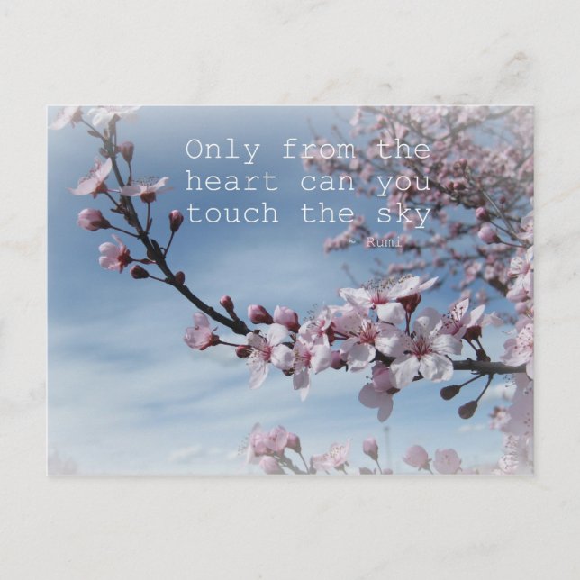 Postal Cherry Blossom Zen Flowing Tree Post Card (Anverso)