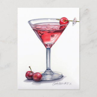 Postal Cherry Cocktail Art