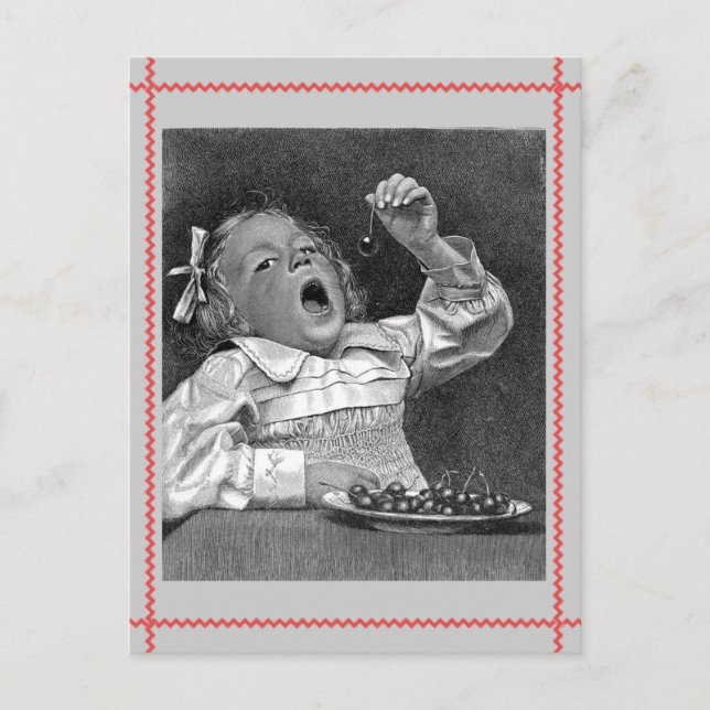Postal Cherry Guilt Retro Postcard (Anverso)