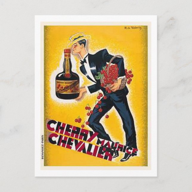 Postal Cherry Maurice Chevalier (Anverso)