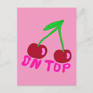 Postal Cherry On Top, Vibrante Diseño Colorido