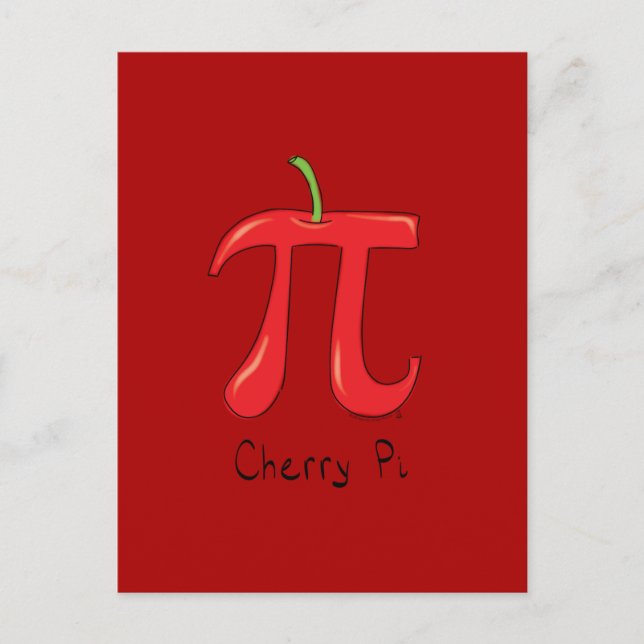 Postal Cherry Pi Cute Math Pi Day Postcard (Anverso)