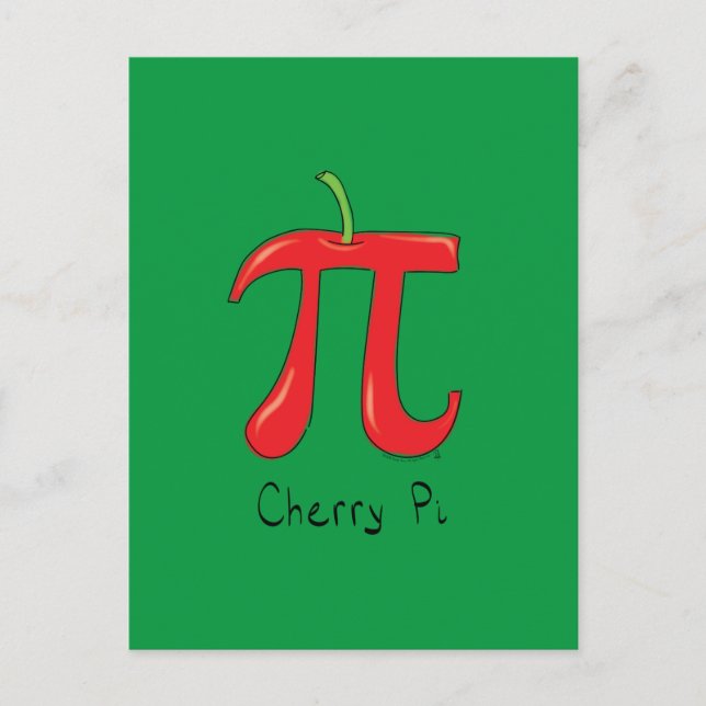 Postal Cherry Pi Cute Math Pi Day Postcard (Anverso)