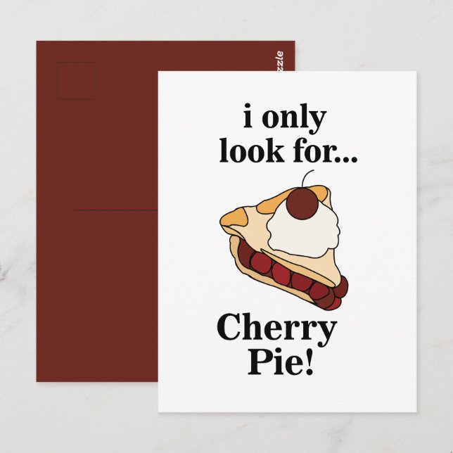 Postal Cherry Pie Sweet Funny (Anverso / Reverso)