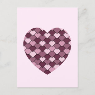 Postal Cherry Pink Square y el corazón del Diamante