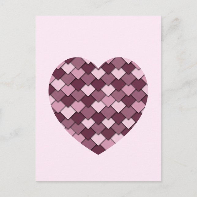 Postal Cherry Pink Square y el corazón del Diamante (Anverso)