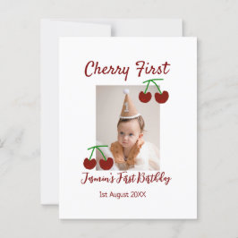 Postal Cherry primer feliz cumpleaños foto niños rojo mod
