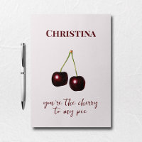 Cherry to My Pie Vintage Pink Dark Red Custom Name