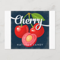 Cherry Vintage Fruit Label Retro