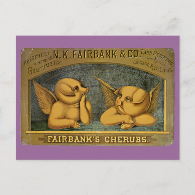 Postal Cherub Angel Pigs (Anverso)