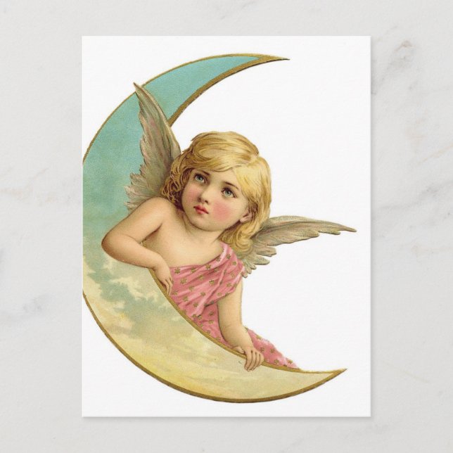 Postal Cherub vintage y Luna Cresent (Anverso)
