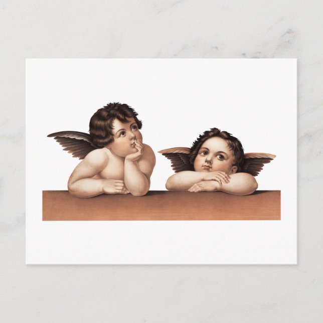 Postal Cherubs después de Raphael (1890). (Anverso)