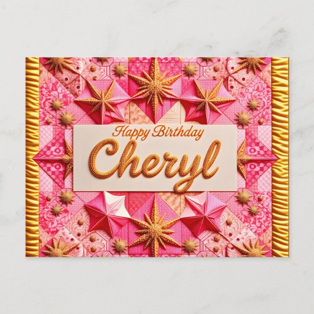 POSTAL CHERYL~ FELIZ CUMPLEAÑOS ~  (Anverso)