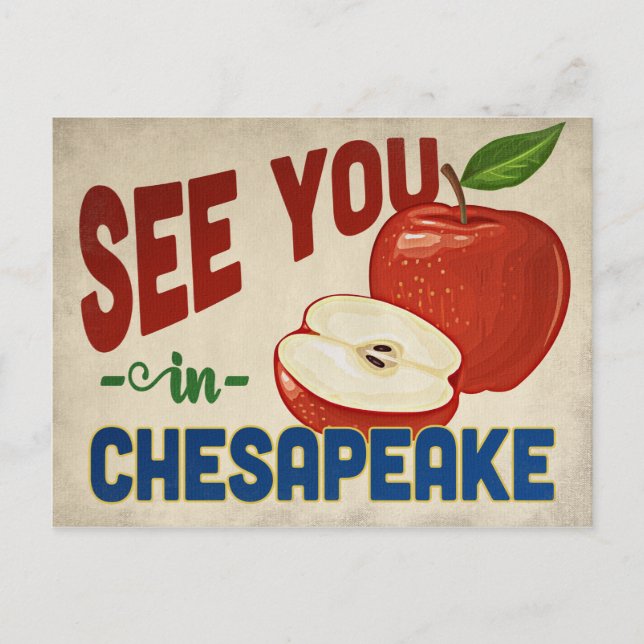 Postal Chesapeake Virginia Apple - Viajes de época (Anverso)