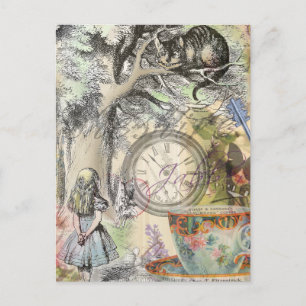 Postal Cheshire Cat Alice Wonderland Classic